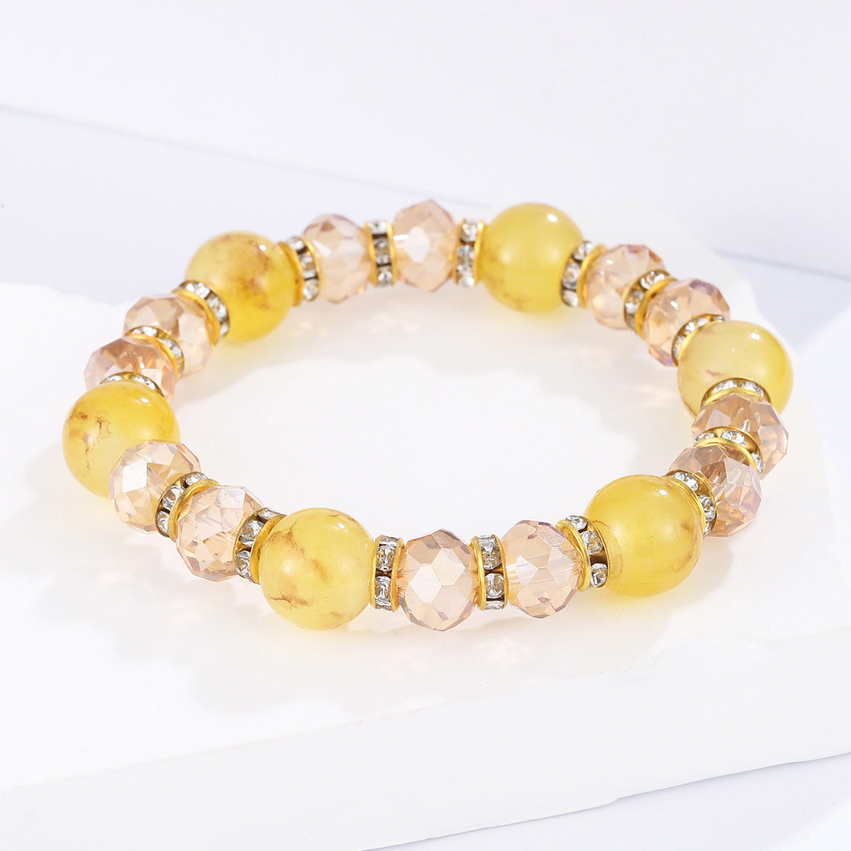 Colorful Glass Bead Crystal Beaded Bracelet