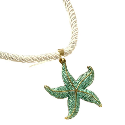 Retro Starfish Pendant Necklacestylish For Everyday Casual Wear