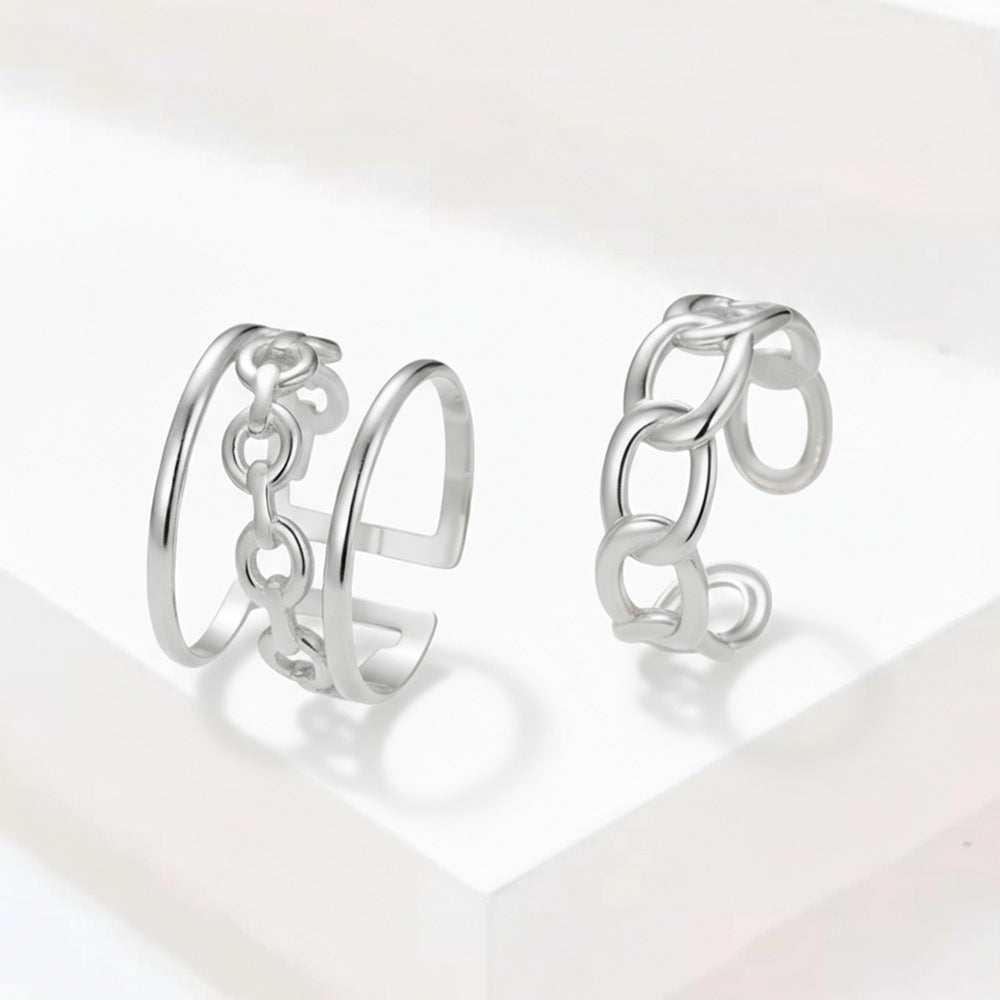 Exaggerated Personality Ring Set Stainless Steel Plated