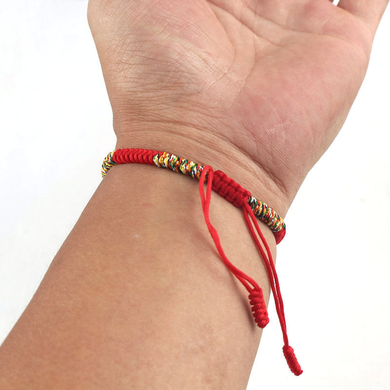 Hand-woven Diamond Knot Couple Red Rope Bracelet